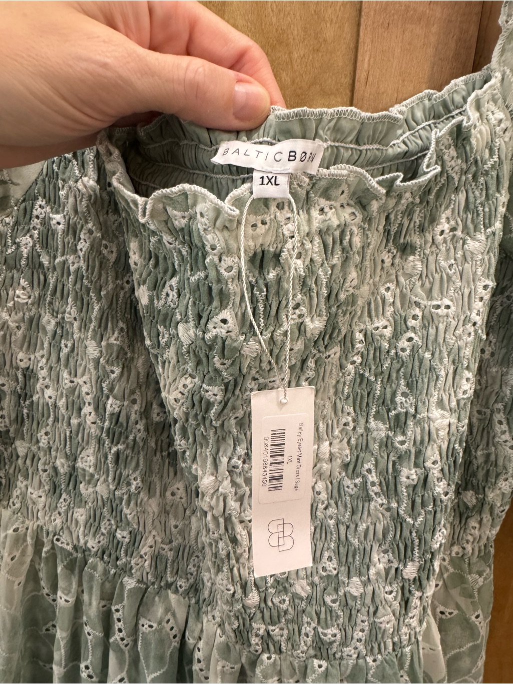 Baltic Born 1x Sage Green Floral Smocked Maxi Dress — image 4 of 5